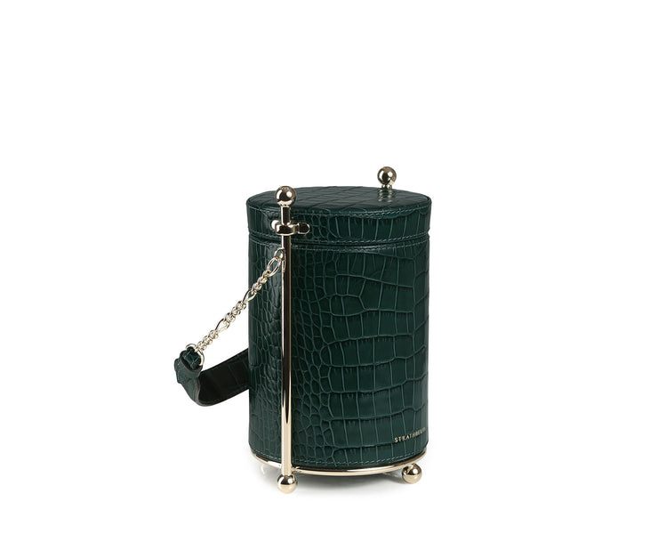 Biscuit Bag - Embossed Croc Bottle Green