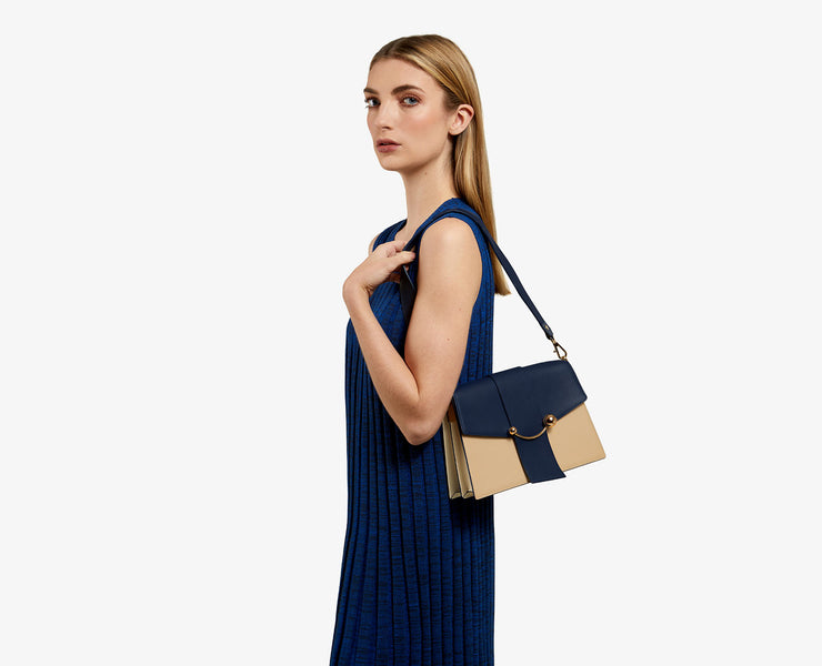 Crescent Shoulder - Navy/Latte/Vanilla