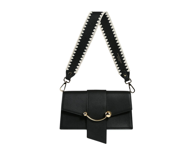 Leather Strap - Crochet Black