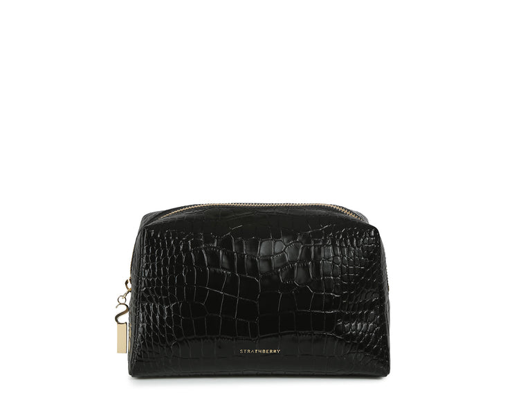 Daily Pouch - Embossed Leather Black