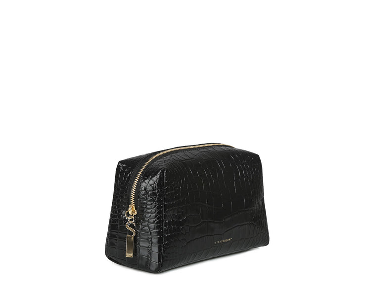Daily Pouch - Embossed Leather Black