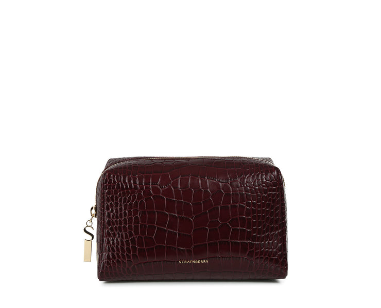 Daily Pouch - Embossed Leather Burgundy