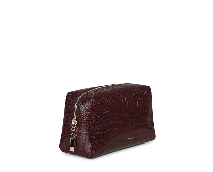 Daily Pouch - Embossed Leather Burgundy
