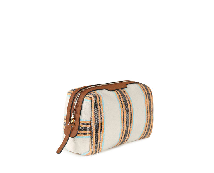 Daily Pouch - Tan/Canvas Stripe