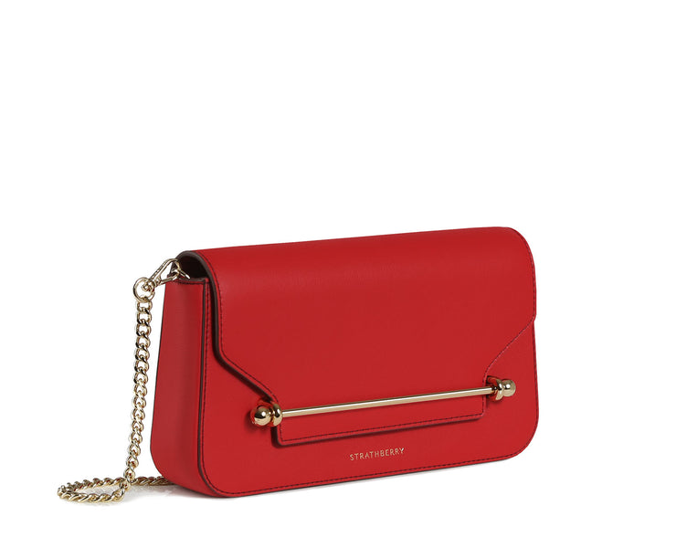 East/West Baguette - Ruby with Burgundy Edge
