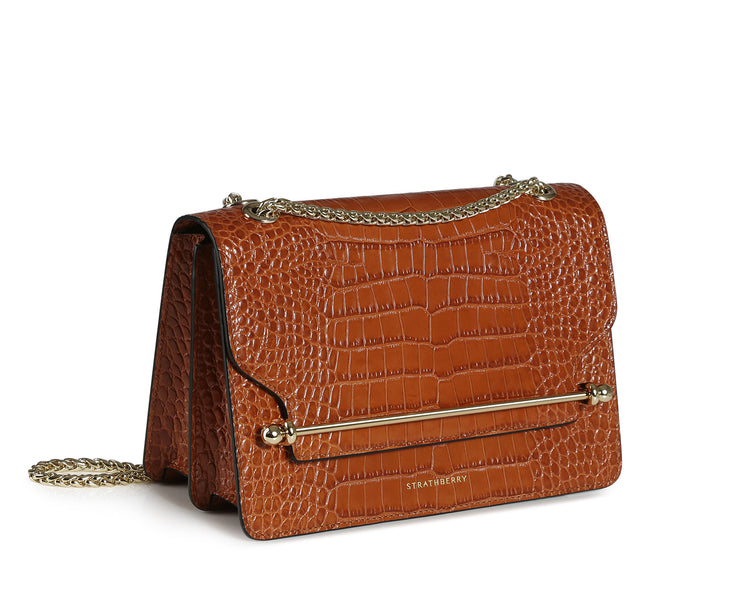 East/West - Embossed Leather Tan