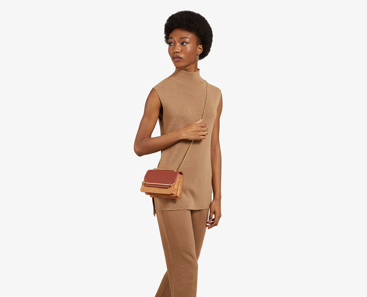 East/West Mini - Suede Burnt Sienna/Caramel
