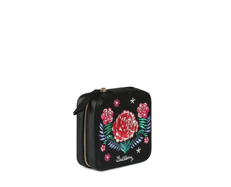 Rose Street Jewellery Box - Black Floral Embroidery