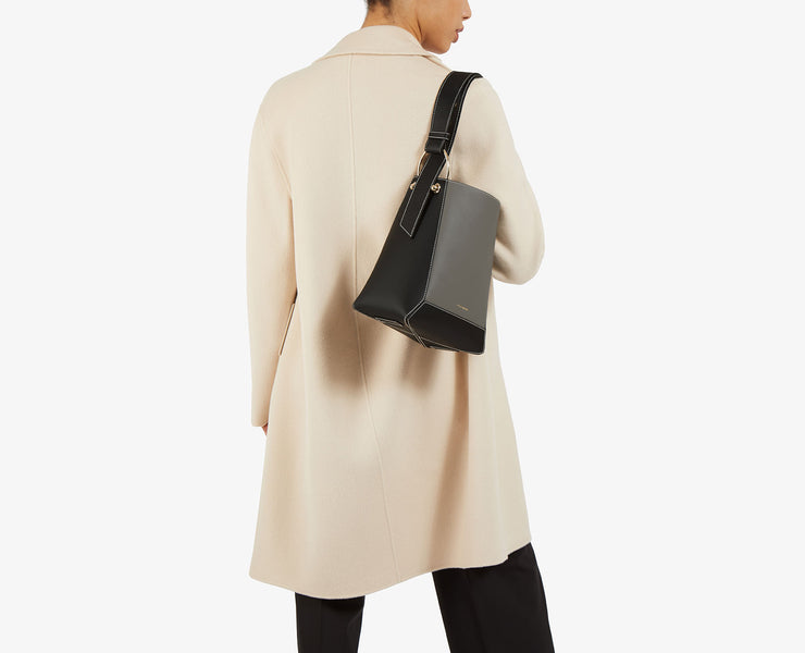 Lana Midi Bucket Bag - Black/Slate
