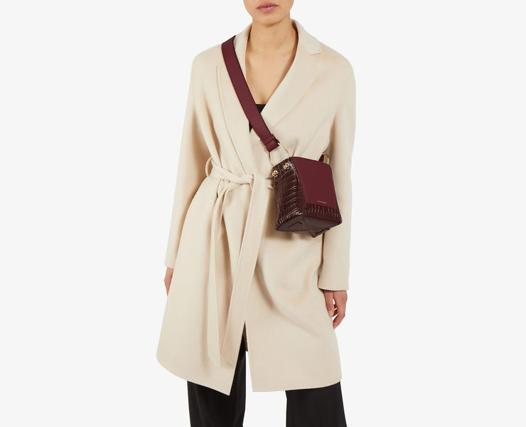 Lana Nano Bucket Bag - Dual Leather Burgundy/Ember
