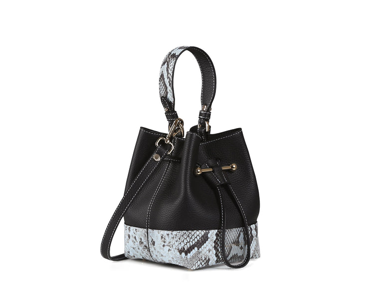 Lana Osette - Black/Embossed Leather Illusion Blue
