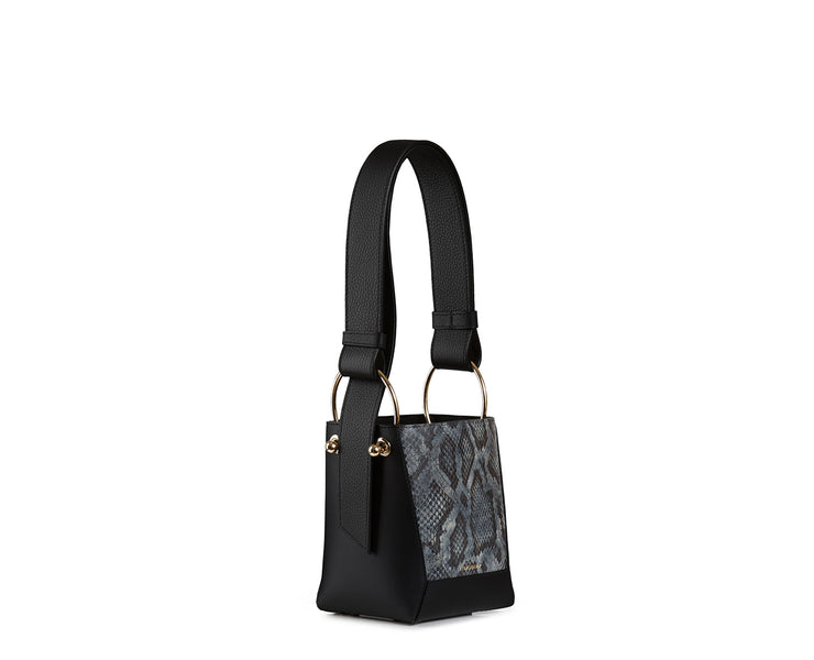 Lana Nano Bucket Bag - Black/Dark Desert