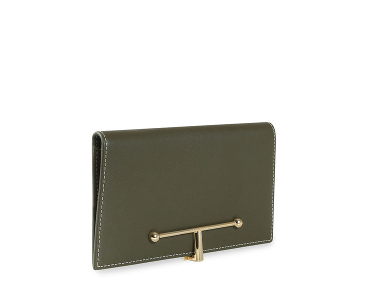 Large Melville Street Wallet - Forest/Burgundy/Tan