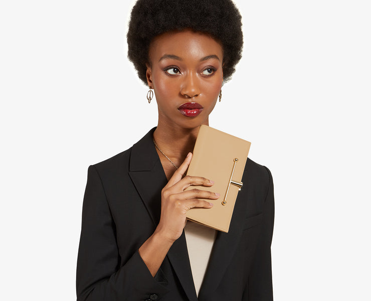Large Melville Street Wallet - Latte/Vanilla/Navy