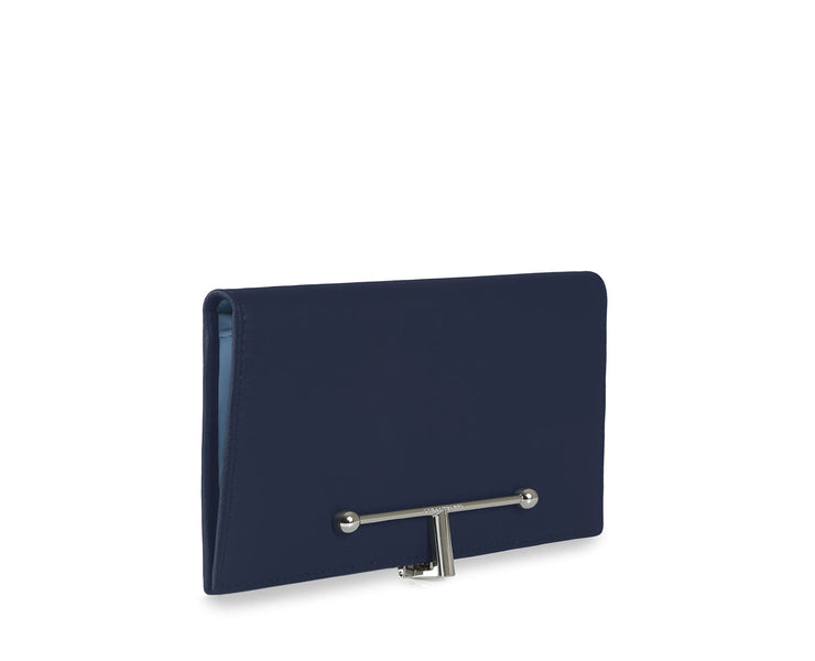 Large Melville Street Wallet - Navy/Sky Blue