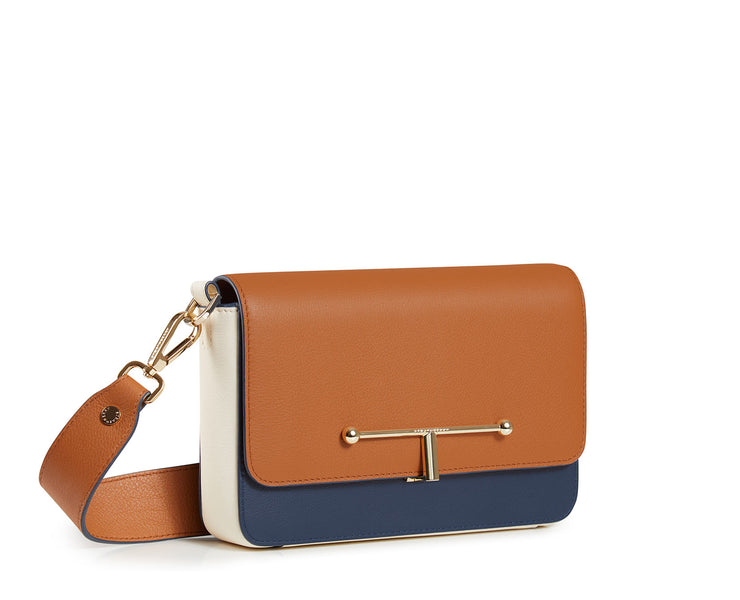 Melville Baguette - Tan/Navy/Vanilla