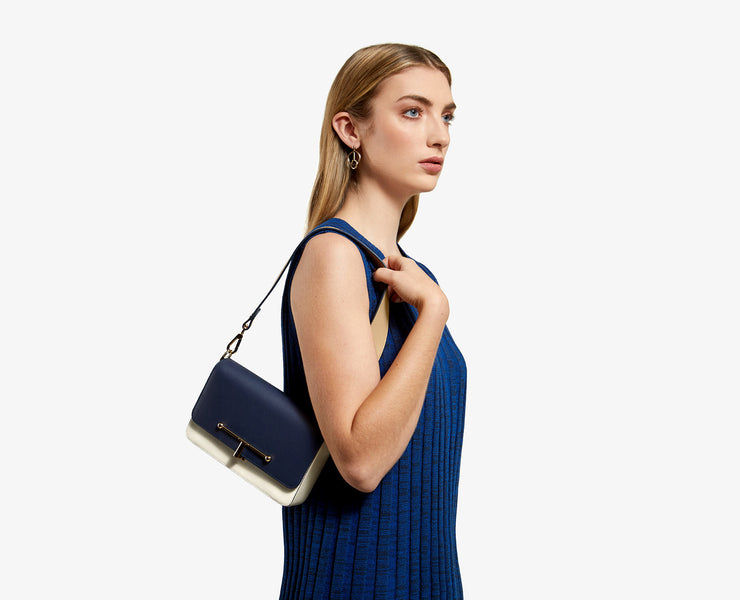 Melville Baguette - Vanilla/Navy/Latte