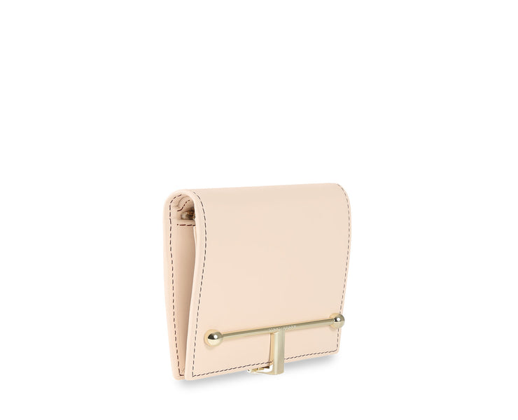 Melville Street Wallet - Nude with Burgundy Stitch