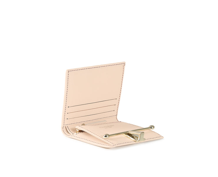 Melville Street Wallet - Nude with Burgundy Stitch