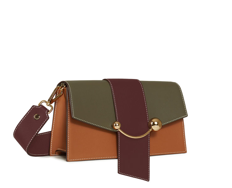 Mini Crescent - Tan/Burgundy/Forest