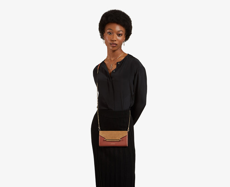 Multrees Chain Wallet - Suede Burnt Sienna/Caramel