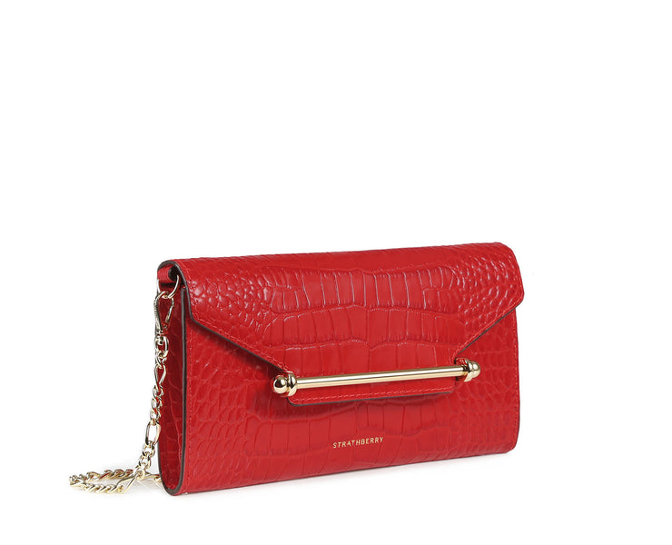 Multrees Chain Wallet - Embossed Leather Ruby