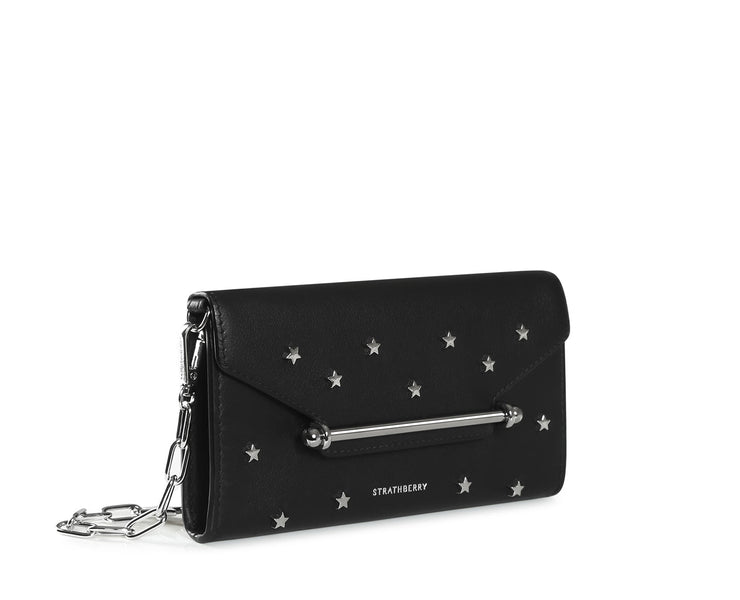 Multrees Chain Wallet - Stars Black with Silver Hardware