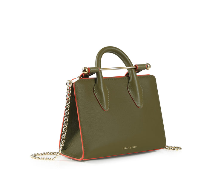 The Strathberry Nano Tote - Bamboo with Fire Edge