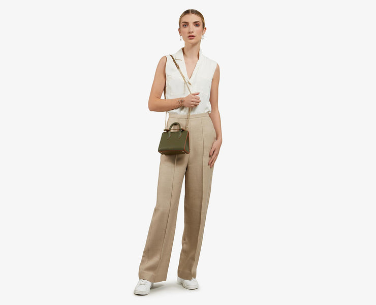 The Strathberry Nano Tote - Bamboo with Fire Edge