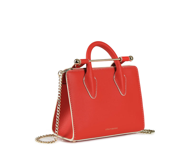 The Strathberry Nano Tote - Kiss with Vanilla Stitch