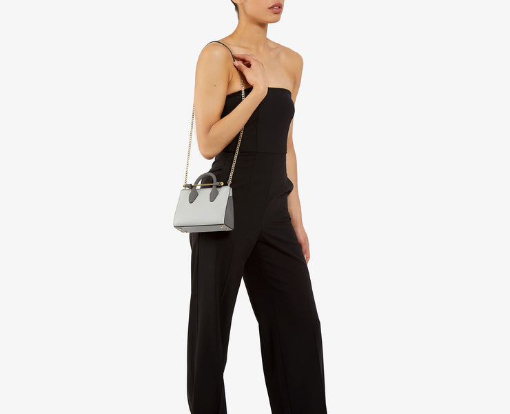 The Strathberry Nano Tote - Slate/Pearl Grey