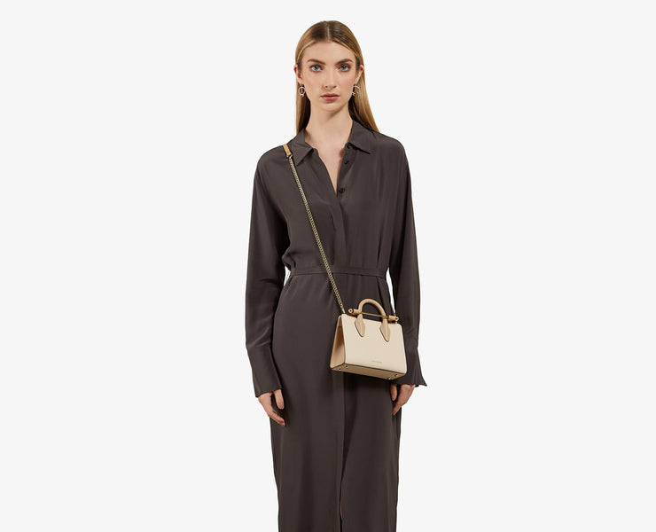 The Strathberry Nano Tote - Latte/Sand