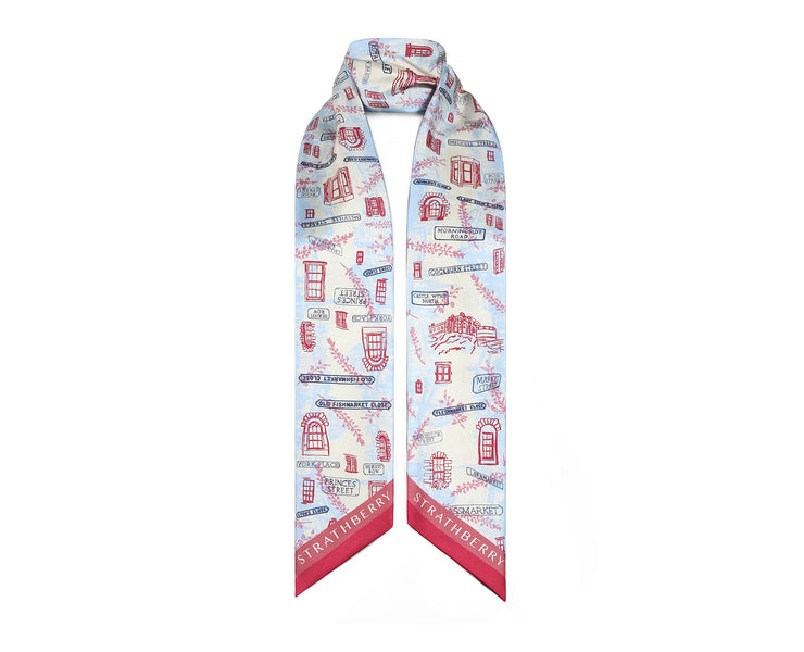 Silk Neck Scarf - Edinburgh Edition Pink