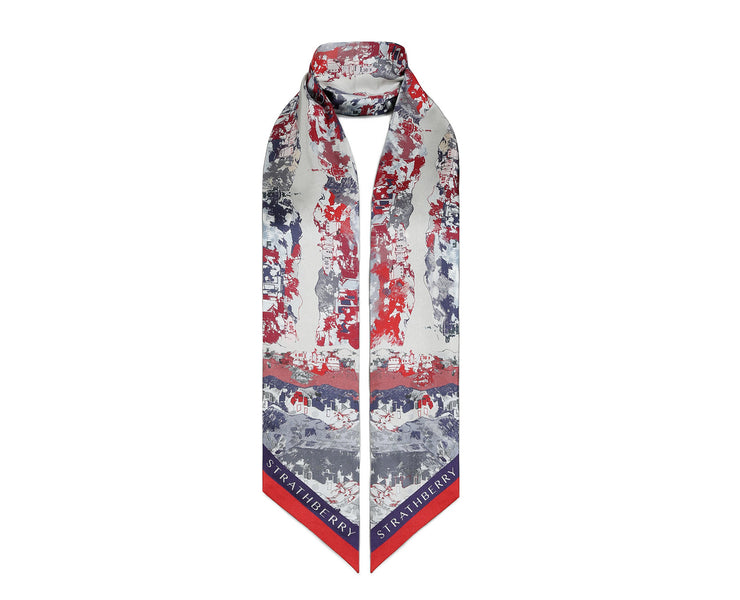 Silk Neck Scarf - Edinburgh Edition Red