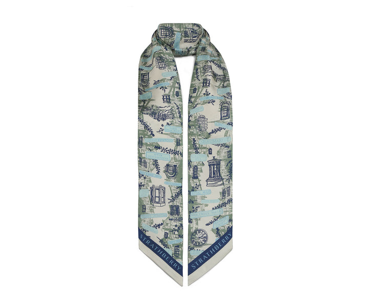 Silk Neck Scarf - Edinburgh Edition Green