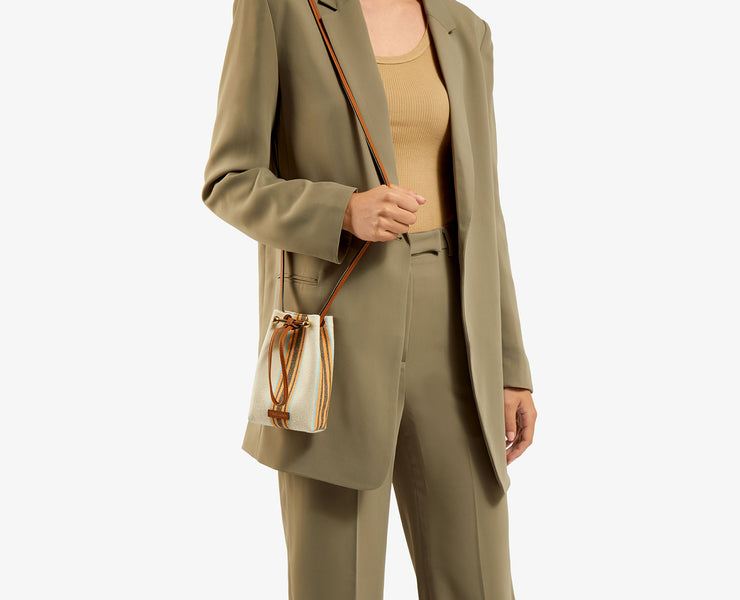 Lana Osette Pouch - Tan/Canvas Stripe
