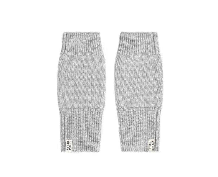 Cashmere Fingerless Gloves - Light Grey