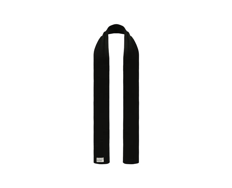 Cashmere Ribbed Scarf - Black