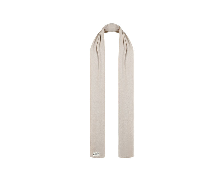 Cashmere Ribbed Scarf - Latte