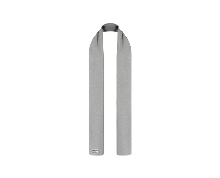 Cashmere Ribbed Scarf - Light Grey
