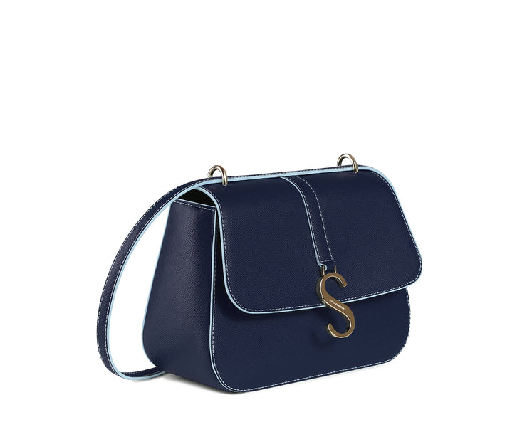 S Bag - Navy with Sky Blue Edge
