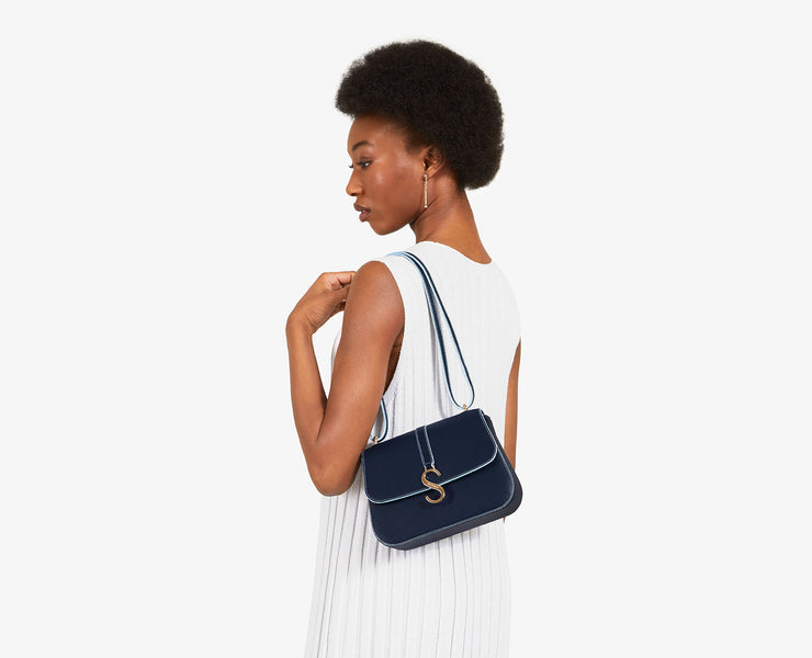 S Bag - Navy with Sky Blue Edge