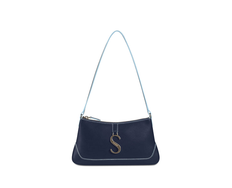 S Baguette - Navy with Sky Blue Edge