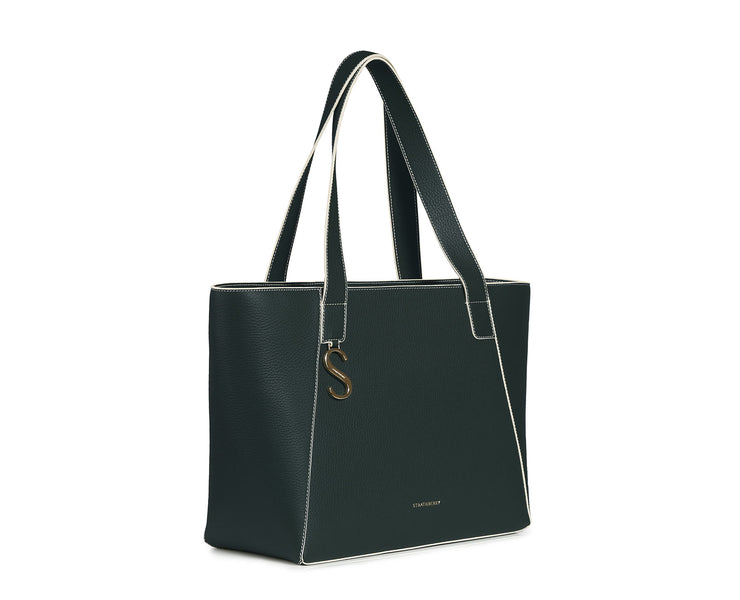 S Cabas - Bottle Green with Vanilla Edge