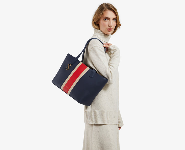 S Cabas - Navy Stripe