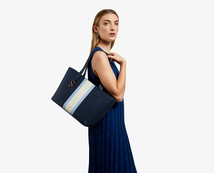 S Cabas - Navy/Sky Blue