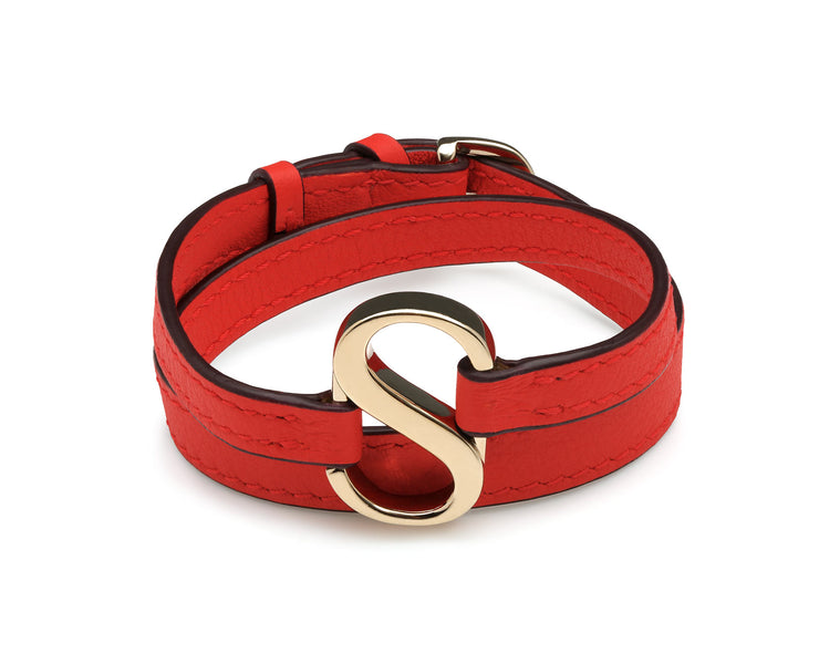 S Leather Bracelet - Kiss
