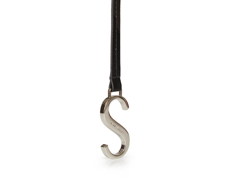 S Charm - Black with Silver Hardware