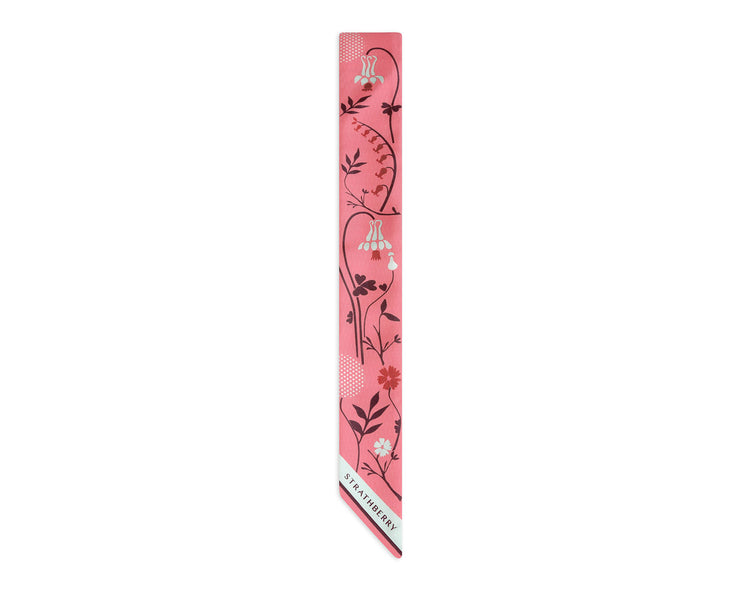 GWP Silk Skinny Scarf - Pink Floral