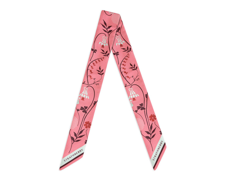GWP Silk Skinny Scarf - Pink Floral